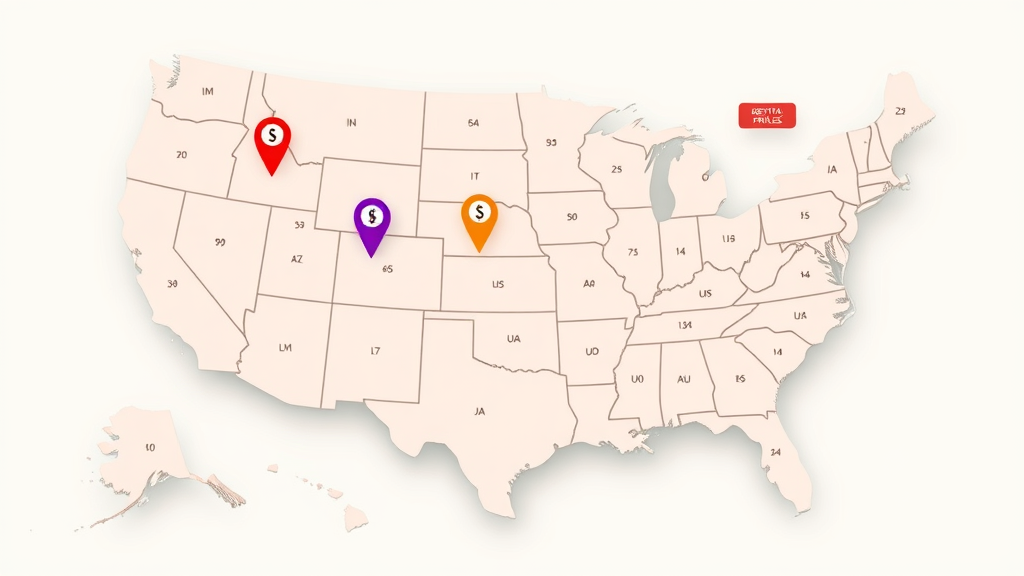 Map of US highlighting average property management fee by region for how much do property management companies charge to manage a rental