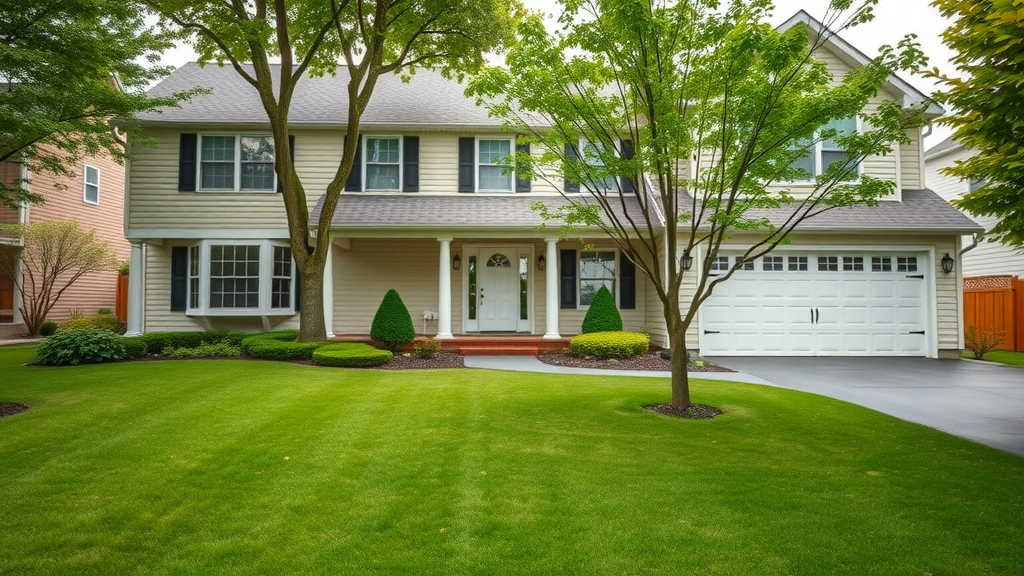 Well-maintained Williston rental property exterior, suburban home and tidy lawn, Williston rental property maintenance fees.