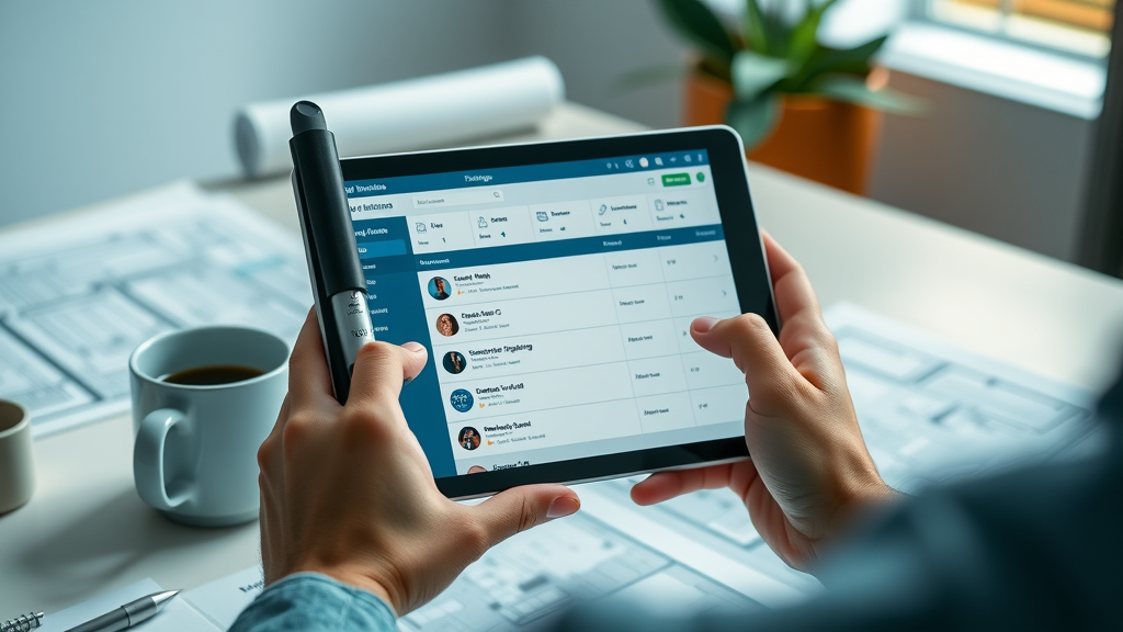 Property management company for rental property management near me using digital software to review maintenance requests and rental data