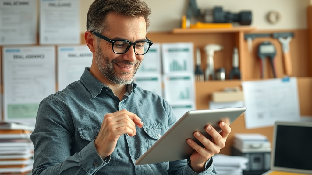 property manager office in Tioga North Dakota reviewing rental agreements