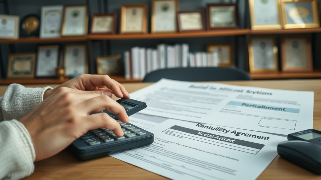 calculating vacation rental management fees using calculator and agreement