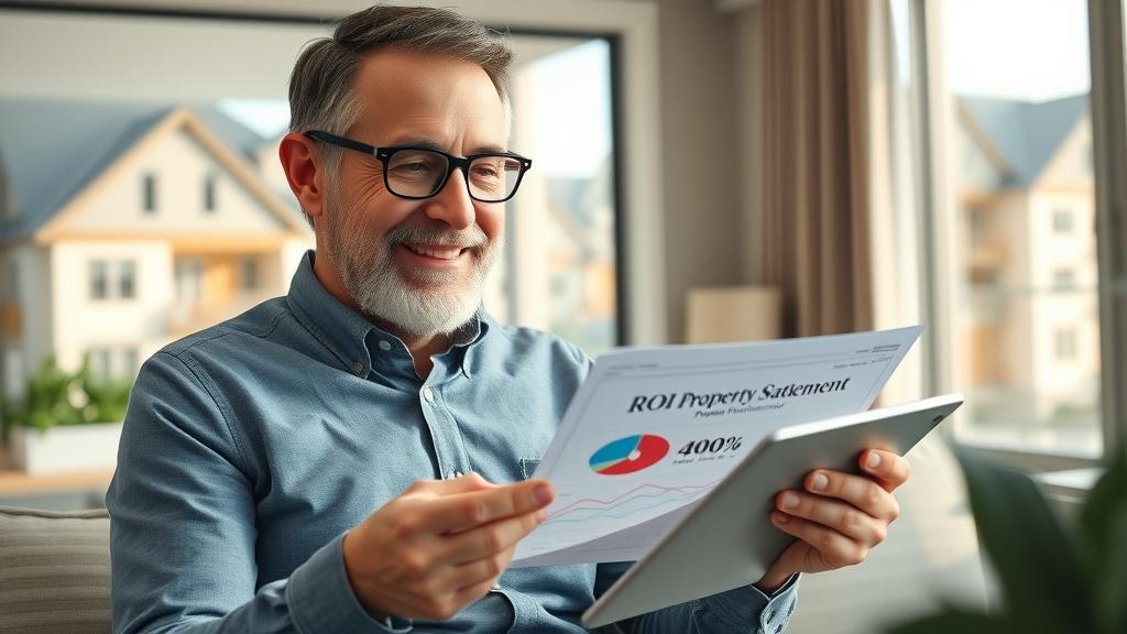 Property owner reviewing ROI, positive rental property financial statements in Williston, property management services pricing Williston