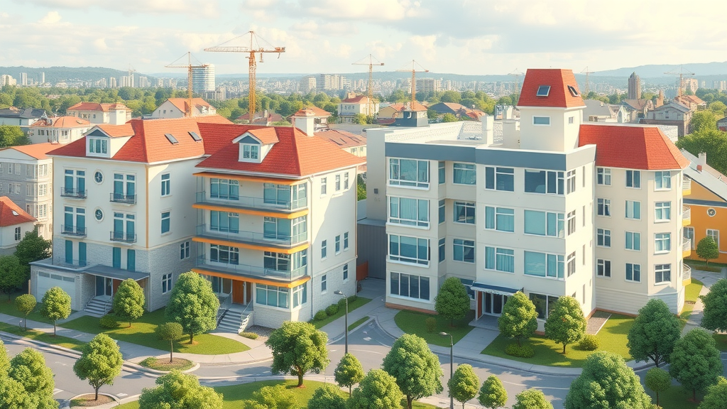 Contrasting residential and commercial properties fee structures for rental property management, cityscape comparison